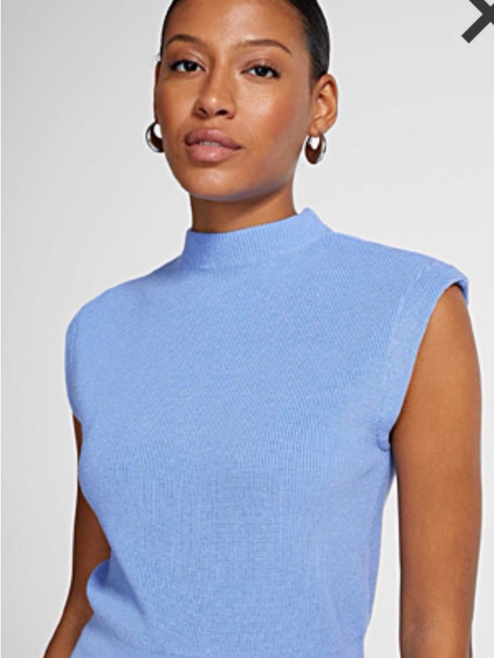 Simons Periwinkle Sleeveless Mock-Neck Tank